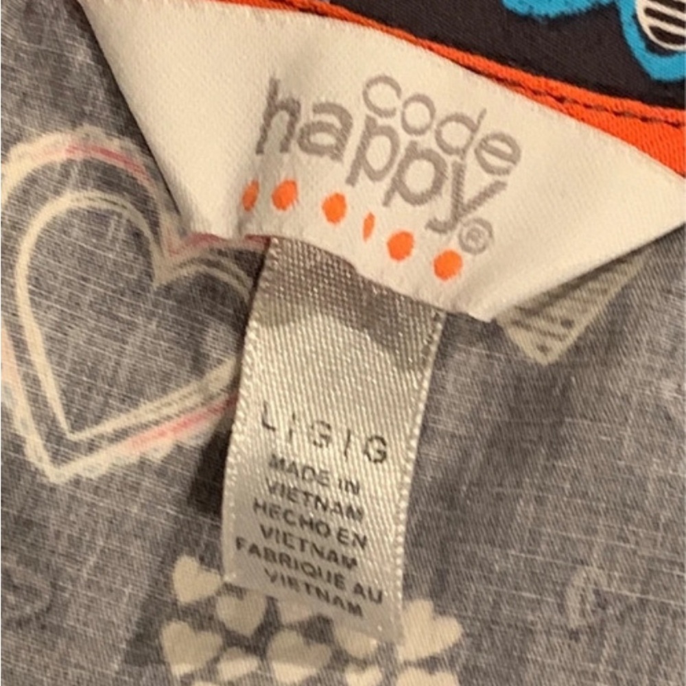 Code Happy Multi Hearts Scrub Top - Picture 5 of 5